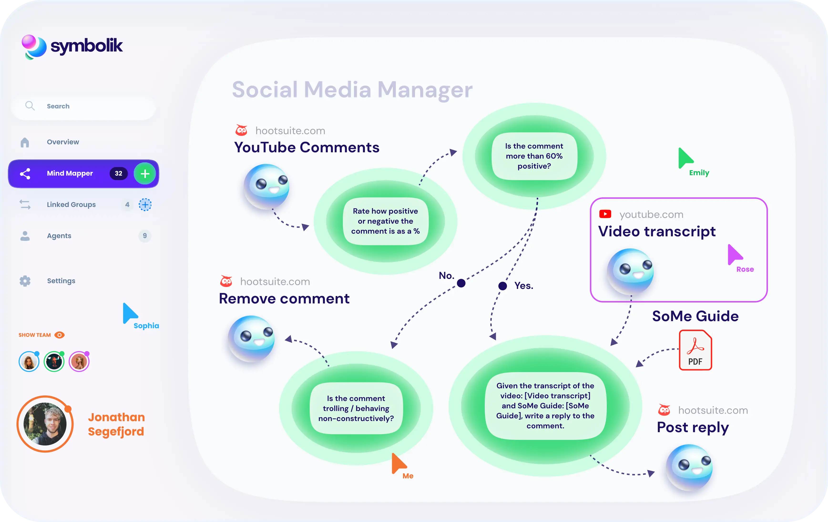 Mind Mapper software by Symbolik, screenshot left side